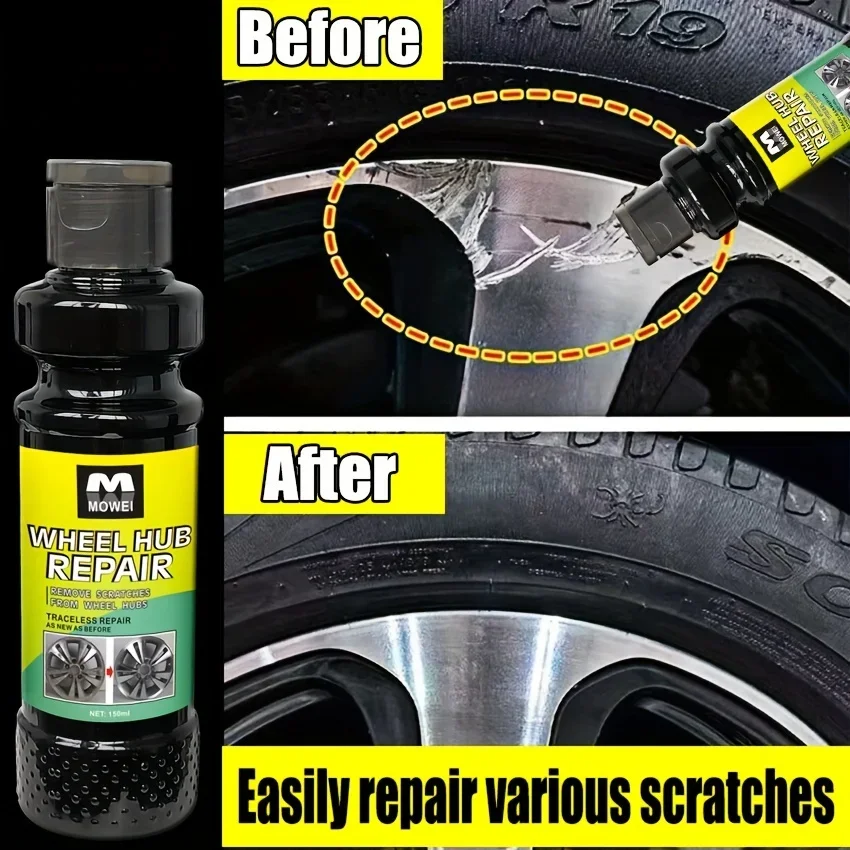 Wheel Revive Scratch Remover Alloy & Chrome Wheel Scratch Repair - Fast Removal for Car Rims, Easy DIY, Long-Lasting Protection