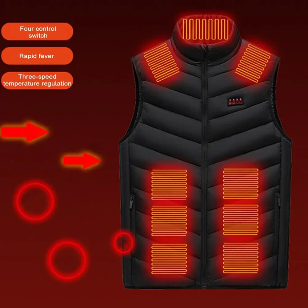 Vest elétrico do aquecimento do USB com botões de comutação, 21 áreas do aquecimento, Revestimento do inverno, Colete Windproof, Temperatura