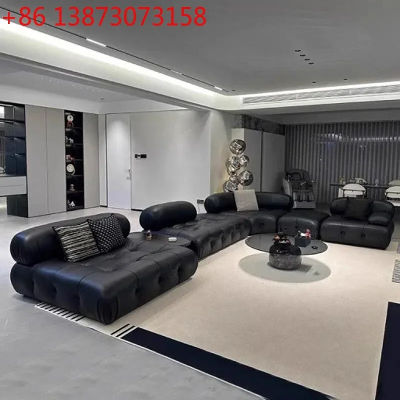 Italian antique designer Bauhaus creative sofa light luxury large flat floor living room free combination module sofa