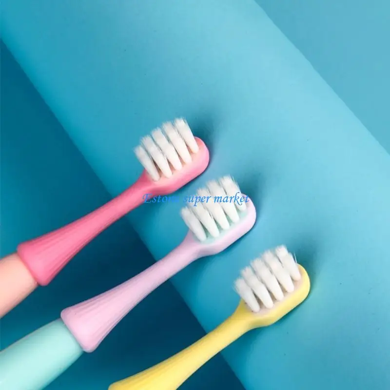 090B 3 PCS/مجموعة شعيرات ناعمة الأطفال لطيف فرشاة أسنان الفطر كرتون لفرشاة أسنان رأس الأطفال