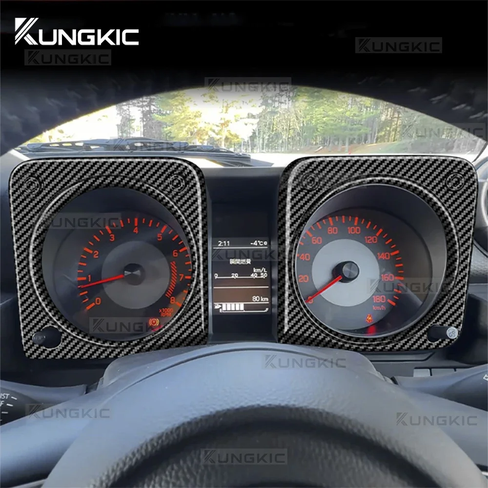 

Carbon Fiber Pattern Car Instrument Speedometer Frame Trim For Suzuki Jimny 2019 2020 2021 2022 2023 2024 2025 ABS Glossy Black