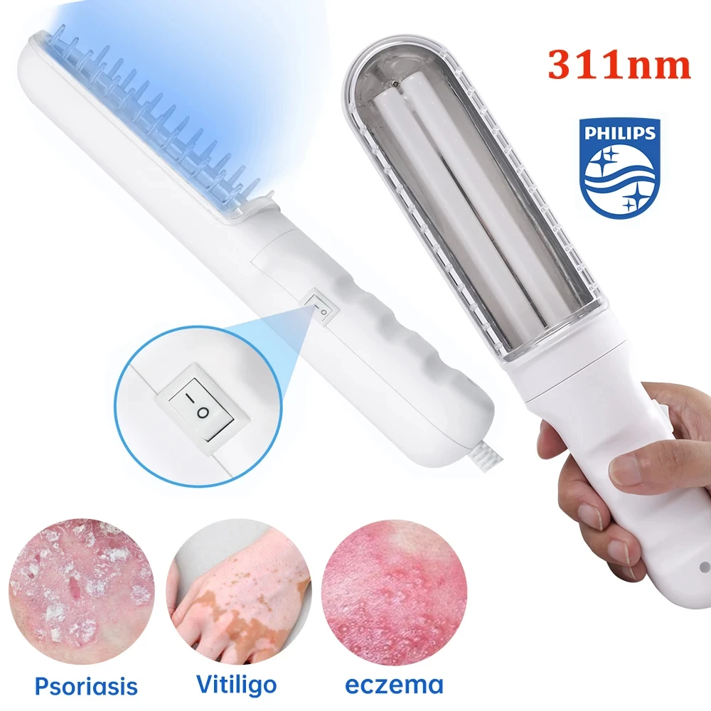 311nm Ultraviolet Phototherapy Instrument use UVB Philips Lamp UV for Vitiligo Psoriasis White Spots Skin Disease