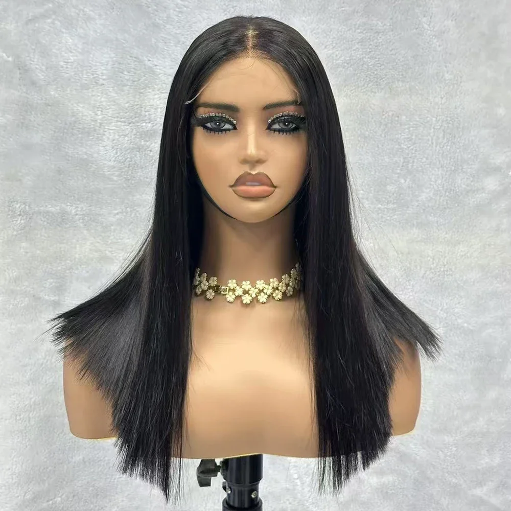 Wig rambut manusia lurus tulang transparan 14-20 inci Hd renda depan Wig rambut manusia Brasil 5x5 Wig Frontal renda Swiss untuk wanita