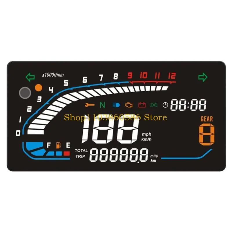 

242A Waterproof Motorcycle Dashboard Odometer Speed Cluster Tachometer with Large Digital Screen for CM125 CM150 CM250 Riders