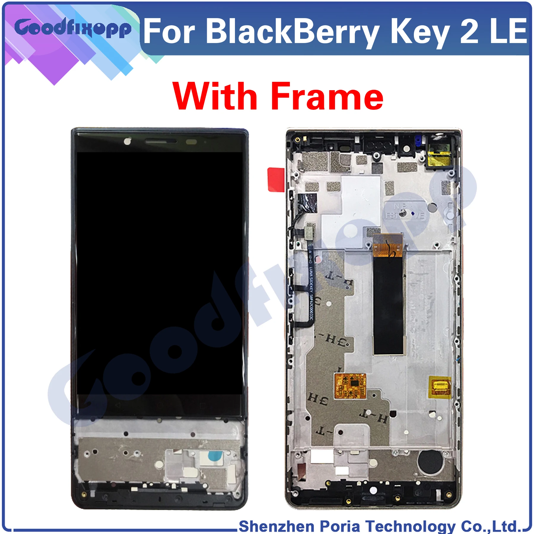 For BlackBerry KEY2 LE BBE100-4 BBE100-5 BBE100-1 BBE100-2 LCD Display Touch Screen Digitizer Assembly Repair Parts Replacement