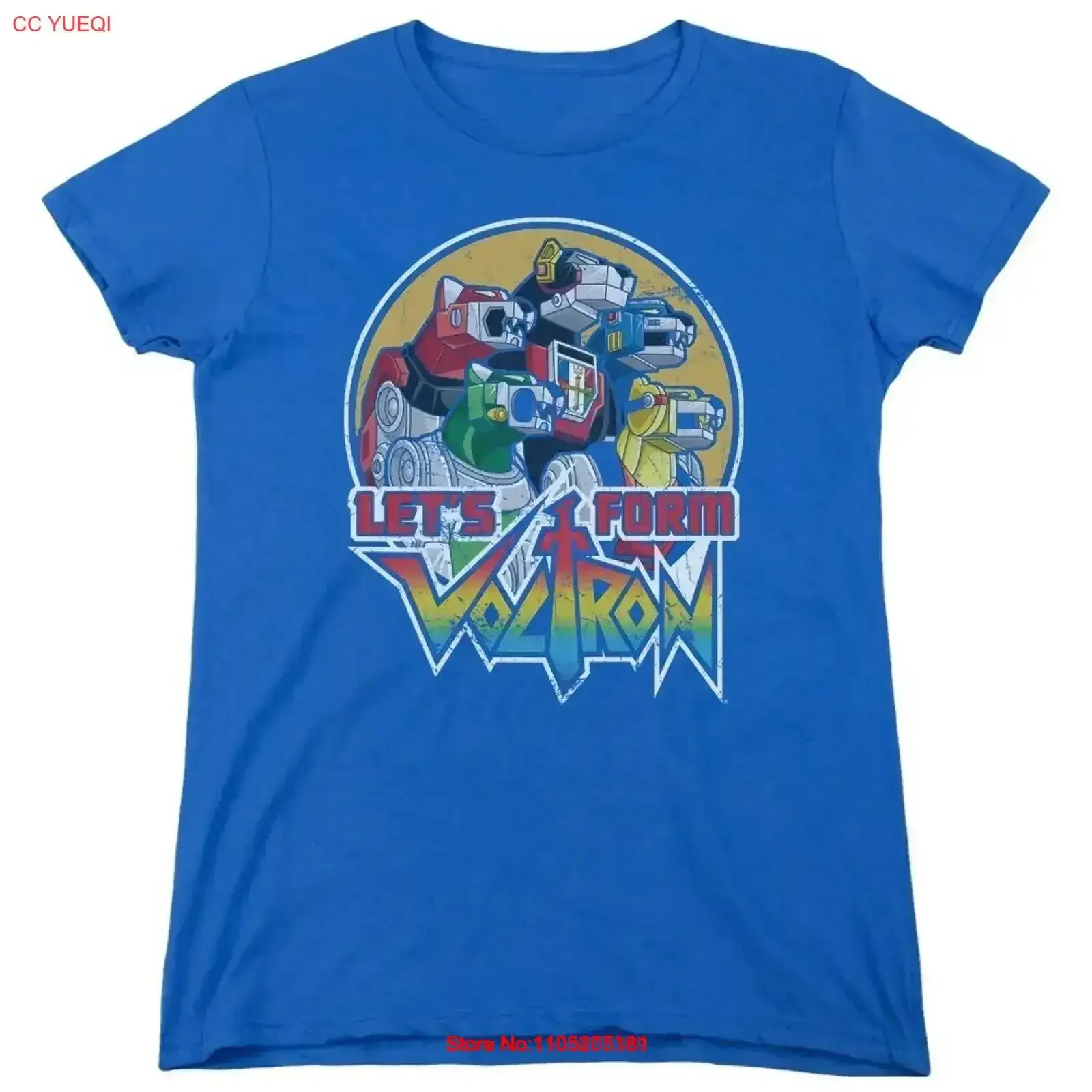 Voltron Let's Form Women's T Shirt vintage Washed Top For Everyday Wear fashion graphic Soft Comfortable homme Stretched Casual
