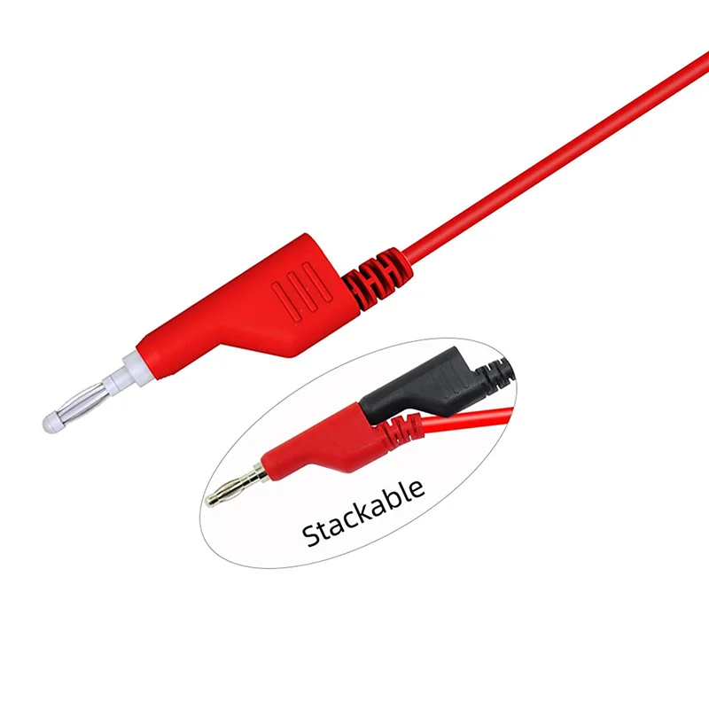 GROCE-50PCS Stackable Banana To Banana Plug Test Leads Soft Electrical Test Cable Wire 3.3Ft/1M For Multimeter 1000V 15A