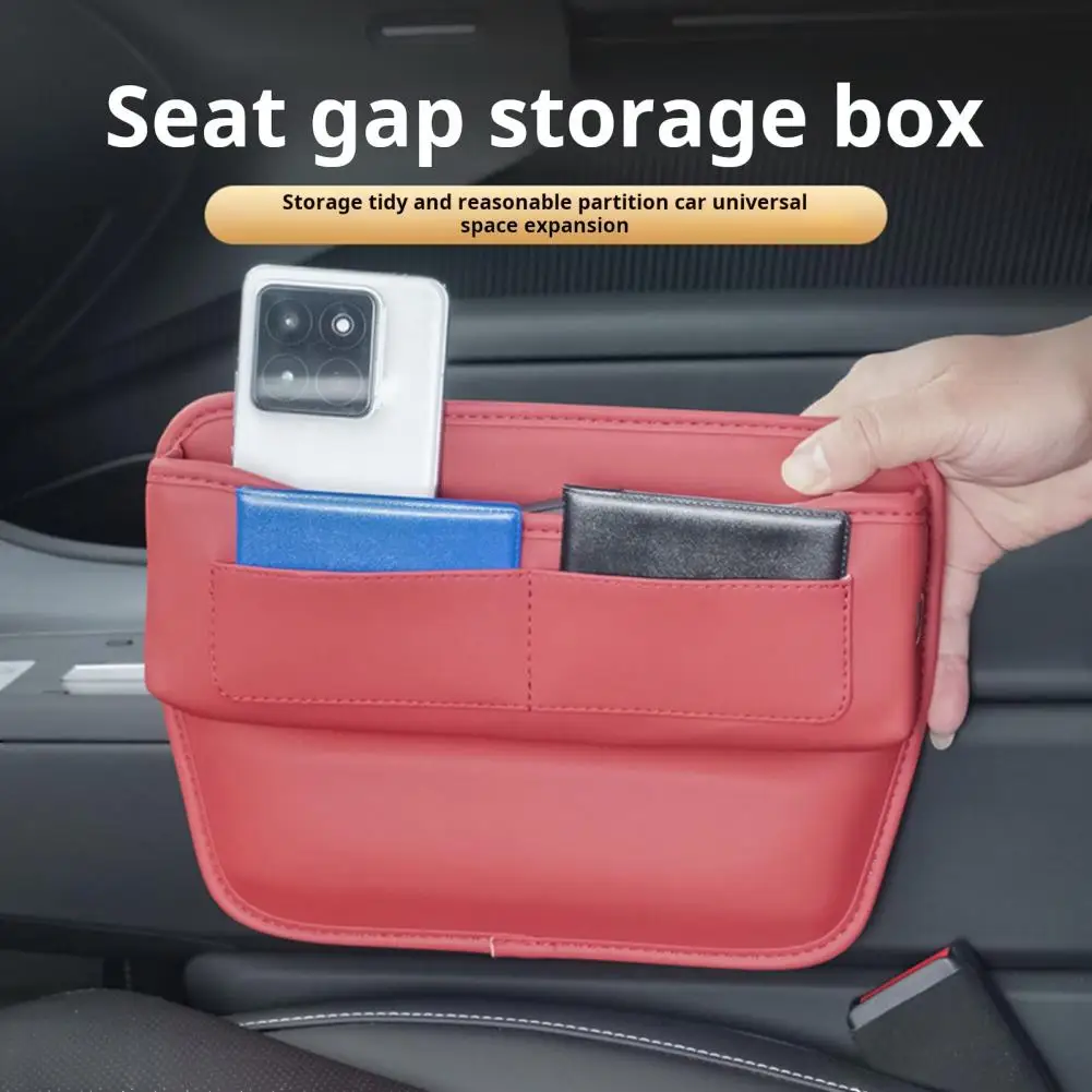 Car Seat Organizer Capacity Car Seat Gap Filler Storage Box with Multiple Compartments Organize Glasses Keys Cards Efficiently