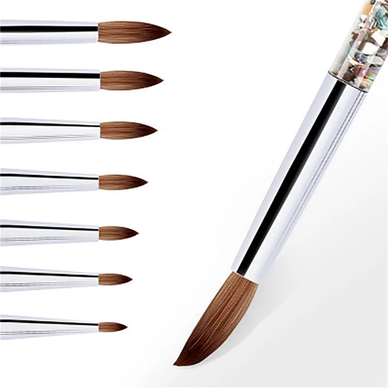2Pc Rose Gold Kolinsky Sable Acrylic Nail Brush With Liquid Flow Glitter Nail Art Brush For Nail Art Tool 10