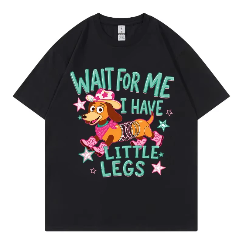 Wait for Me I Have Little Legs Funny Dog Meme T-shirts Fashion Cartoon Short Sleeve T Shirt Men Women Casual 100%cotton T-shirt