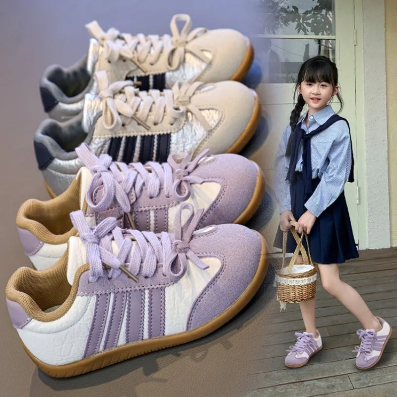 2026 New Spring Autumn Kids Shoes Leather Toddler Kids Sneakers Outdoor Boys Tennis Soft Sole Fashion Little Girls Sneakers