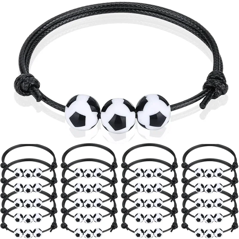 5/10/20Pcs Sports Party charm Football bracelet Captain Soccer Bracelets Inspirational Wristbands Sport Gift