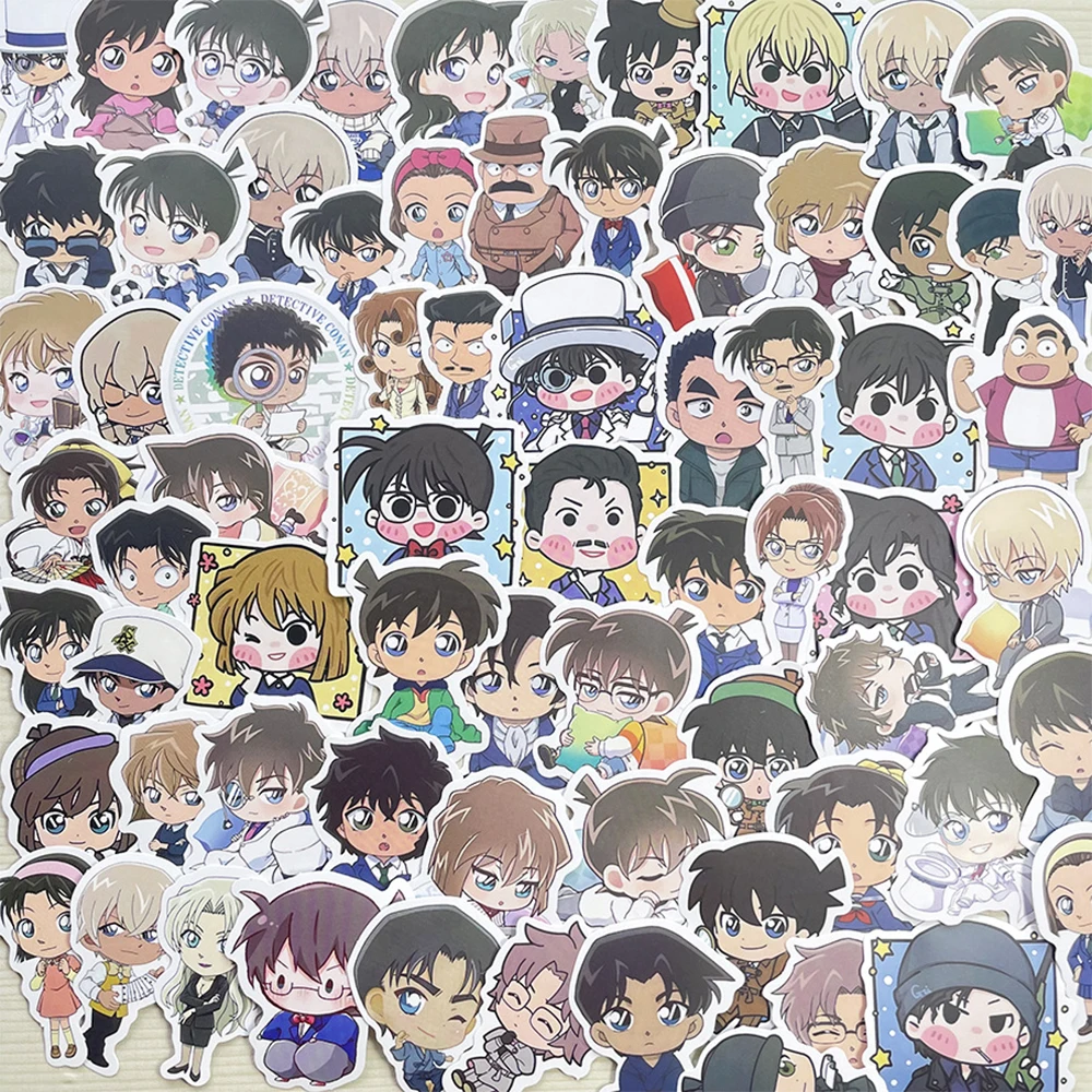 10/30/70pcs Detective Conan Cartoon Stickers Cute Anime Decals for Kids Toy Water Bottle Notebook Phone Kawaii Graffiti Sticker