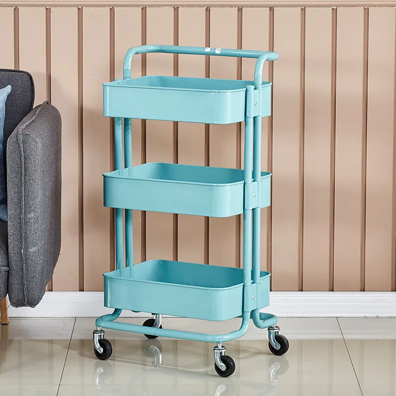 

All-metal Movable Kitchen, Bathroom, Study Storage Rack, Shelf Hair Salon Furniture Salon Furniture Trolley Cart Tool Cart