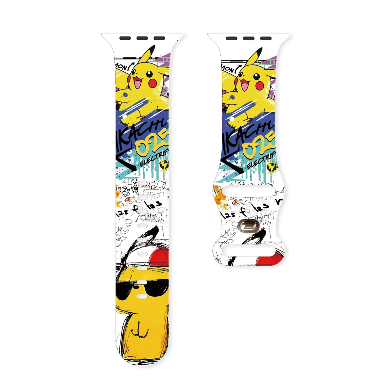 

Pokemon Cute Series Silicone Strap for Apple Watch 11 10 9 SE Printed Band Replaceable Watchband for iWatch 46mm 44mm 42mm 41mm