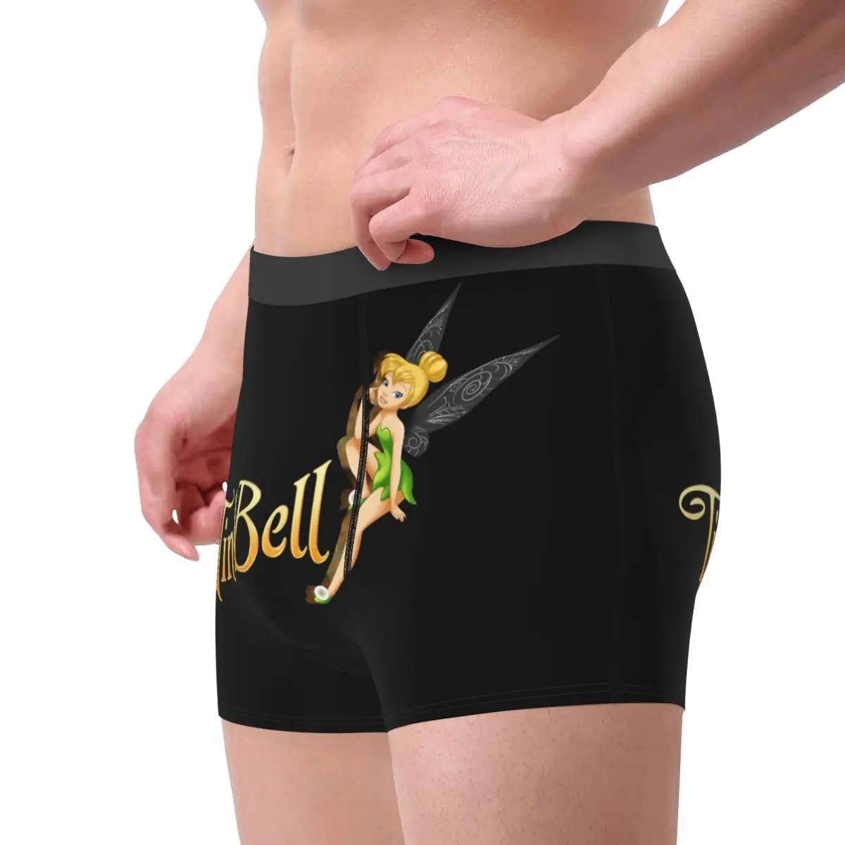 Custom Cartoon Tinker Bell Fairy Underwear Men Stretch Boxer Briefs