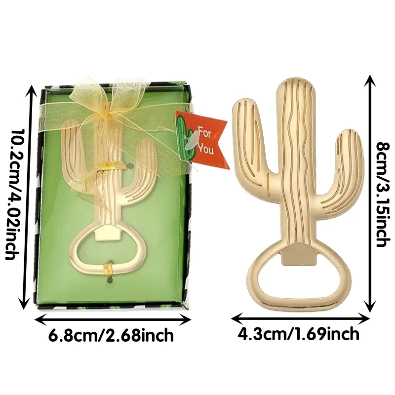 10pcs Alloy Package Bottle Opener Funny Gifts Cactus Shape Beer Openers Tools Creative Wedding Favors