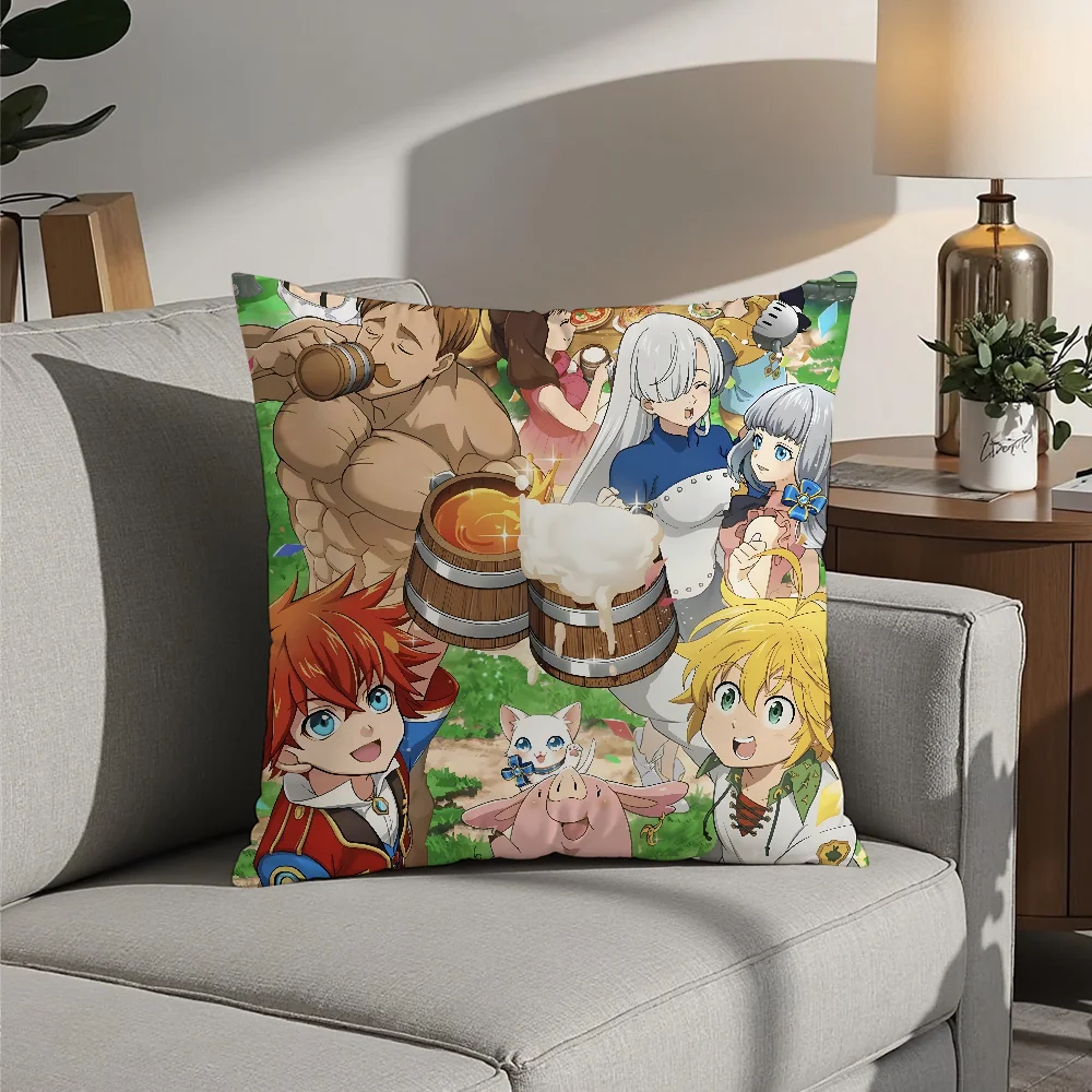 Anime 7 D-Deadly S-Sins Pillow Case Plush Fabric Soft  Pillowcase Double Sided Print Cushion Cover Household Gifts