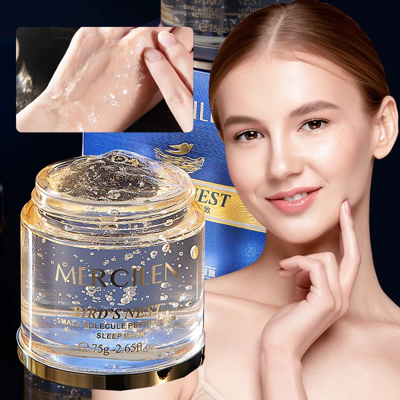 MERCILEN Moisturizing Sleeping Mask 75g, moisturizes, brightens, tightens, and nourishes facial skin, deeply cleanses and brightens the skin for an even complexion, making the skin look younger, suitable for all skin types