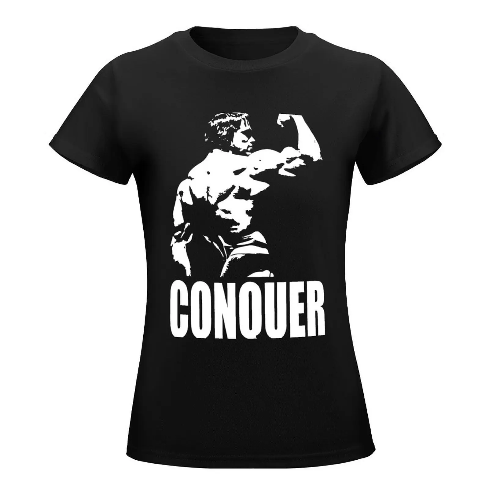 CONQUER (Arnold Back Bicep Flex) T-Shirt oversized Aesthetic clothing kawaii clothes t-shirt dress for Women long