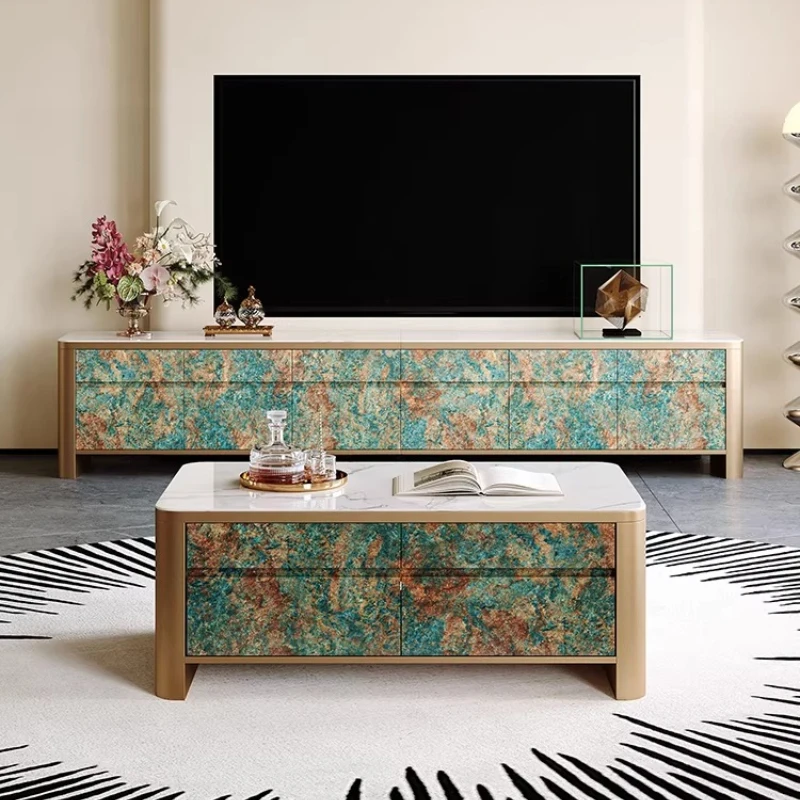 Home Luxury modern Italian light Tv cabinet coffee table tv stand monitor stands living room furniture for rooms TV panel