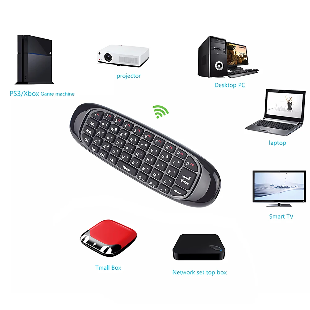 C120 Fly Air Mouse Wireless Keyboard Russian Spanish 2.4G Smart Remote Control Smart Keyboard Mouse for Android Tv Box