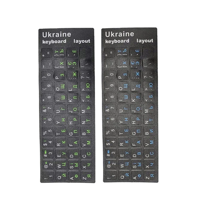 Stiker Keyboard Ukraina bahasa Ukraina tahan lama latar belakang hitam alfabet untuk PC Laptop aksesori Keyboard komputer