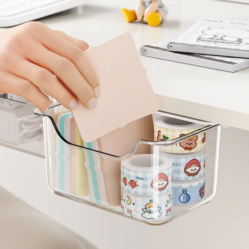 Transparent Storage Box for Makeup Cotton, Bathroom Pull-Out Style