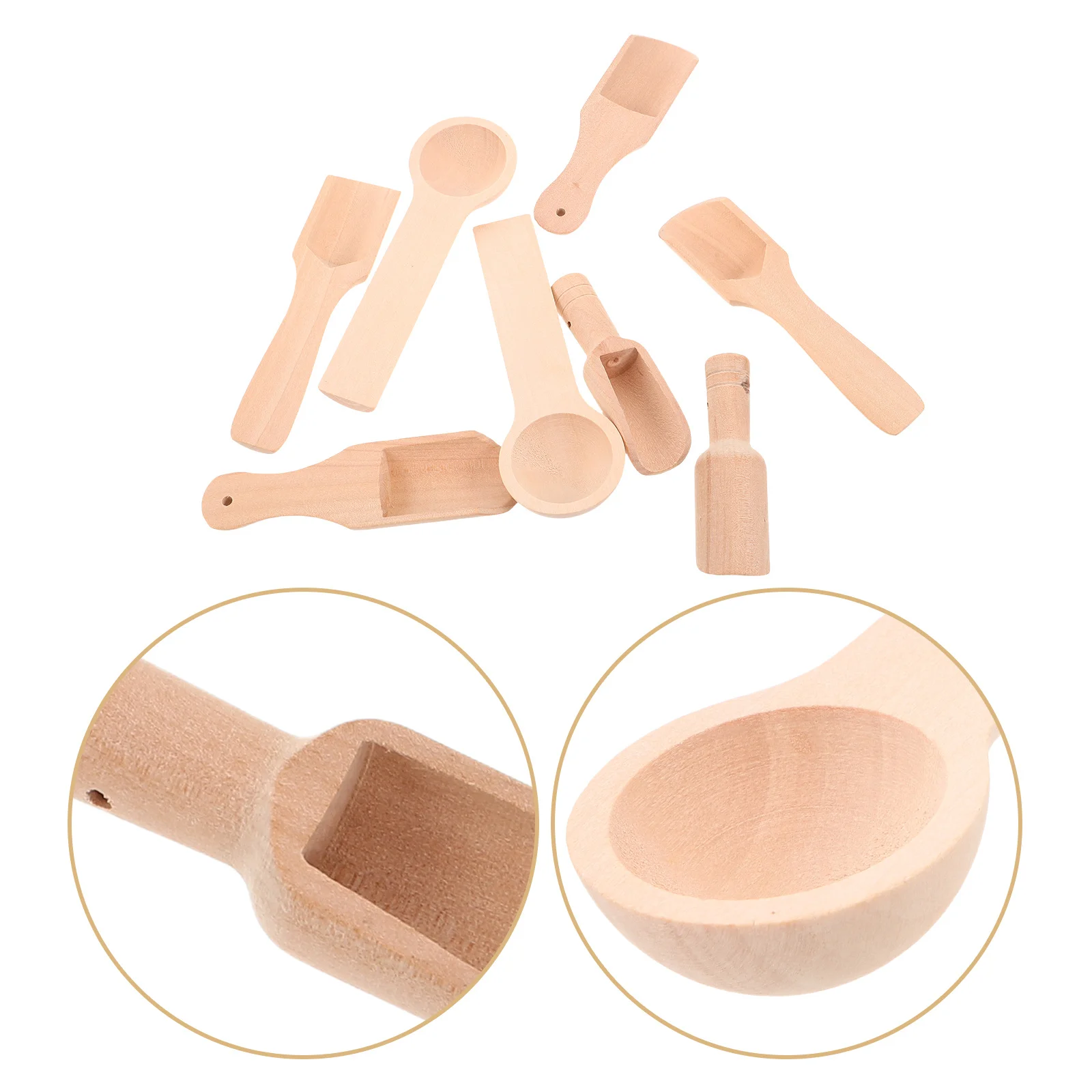 

8Pcs Small Wood Spoons Creative Tea Coffee Salt Teaspoon Loose Leaf Tea Scoops Multi Function Condiment Seasoning Kitchen Tool