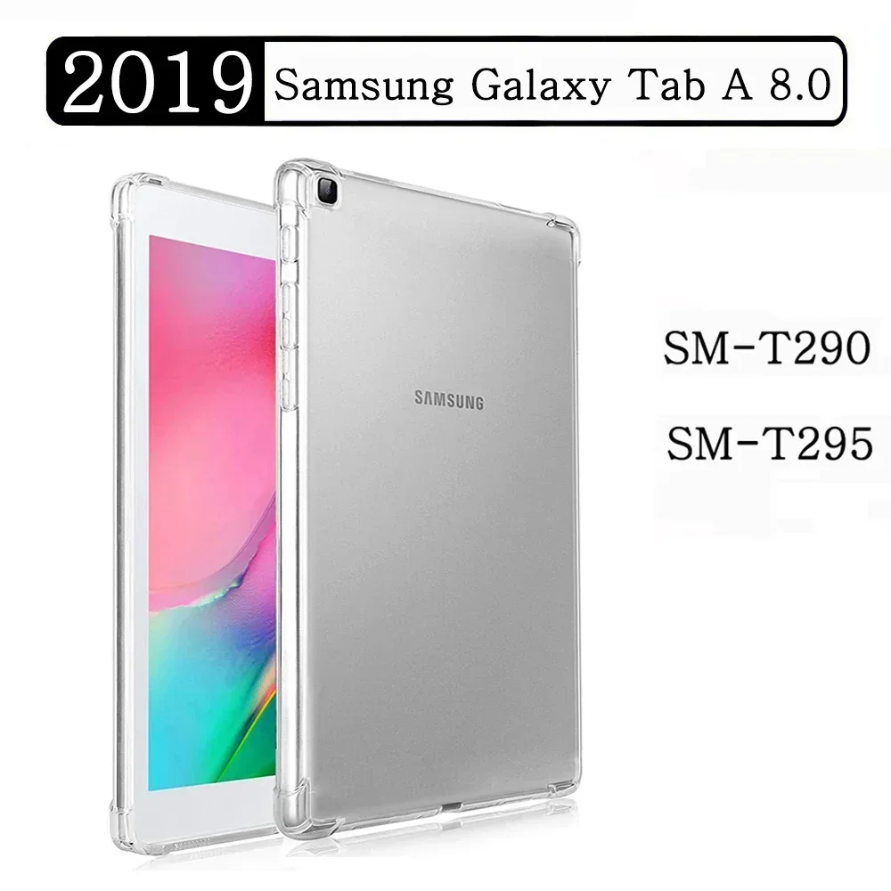 

Soft Silicone Case For Samsung Galaxy Tab A 8.0 2019 SM-T290 SM-T295 T290 T295 Tablet Case Flexible Shell Transparent Back Cover