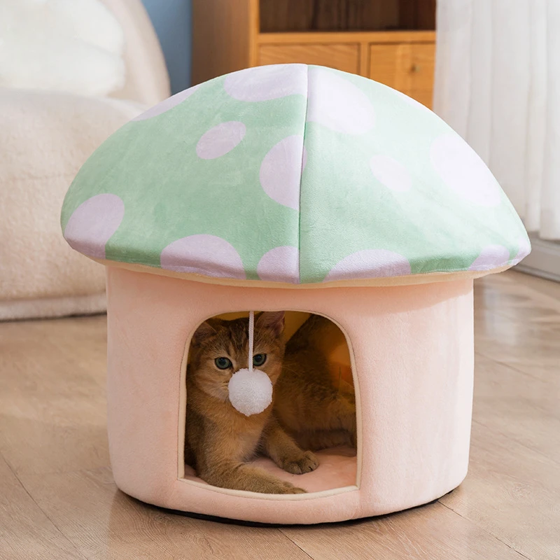 

Cartoon Mushroom Nest for Dog and Cat, Removable and Washable, Soft and Comfortable, Four Seasons Available, New