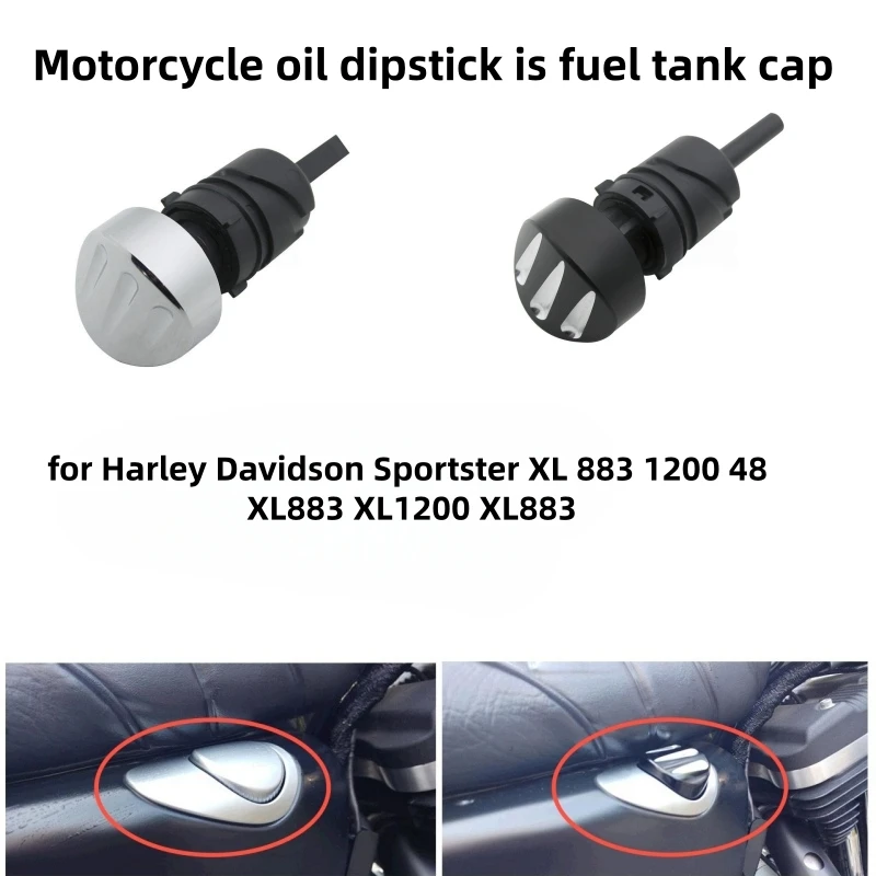 

Motorcycle oil dipstick is fuel tank cap for Harley Davidson Sportster XL 883 1200 48 XL883 XL1200 XL883 2007XL