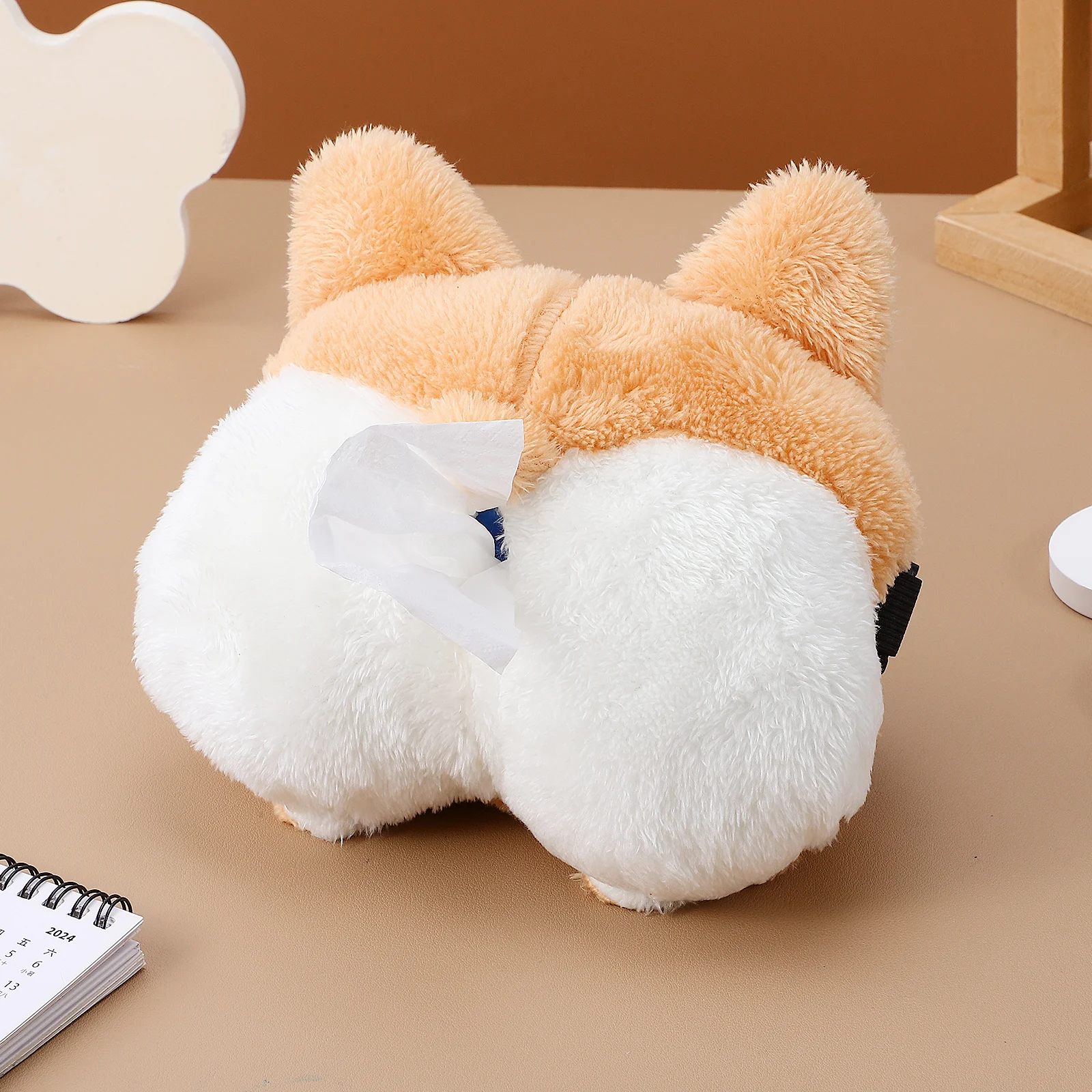 

Hangable Tissue Box Cover for Car and Home Corgi Inspired Design Soft Touch Dual Storage Container Office Bathroom