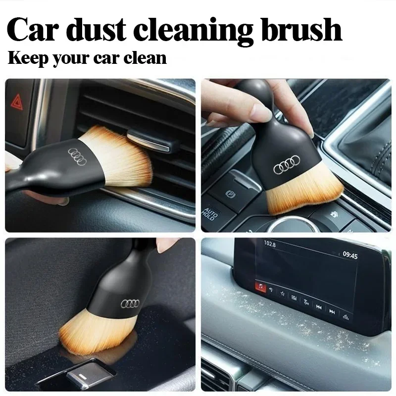 Car Badge Dust Brush Interior Detail Gap Air Vent Cleaning Soft Brush For Audi A3 A4 A6 A7 A8 Q3 Q5 Q7 S3 S4 S5 S6 RS3 RS4 A1 A2