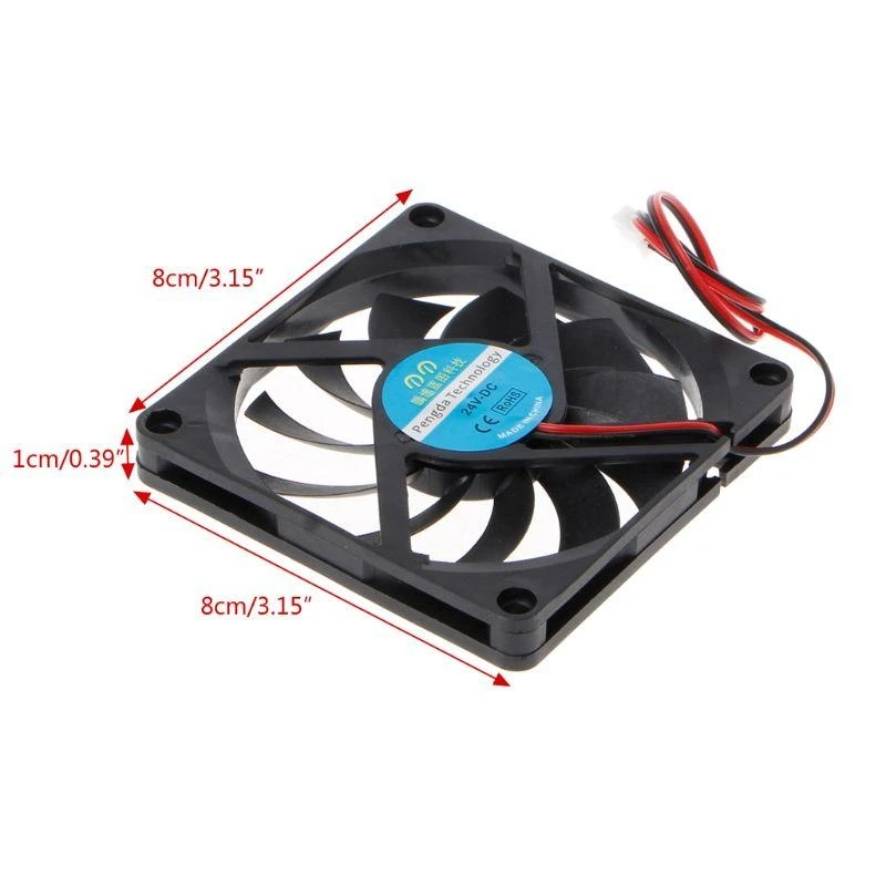 

2025 New 8010 for DC 24V 2Pin Cooling Fan 80mm Silent CPU Fan for DC Brushless with 23cm