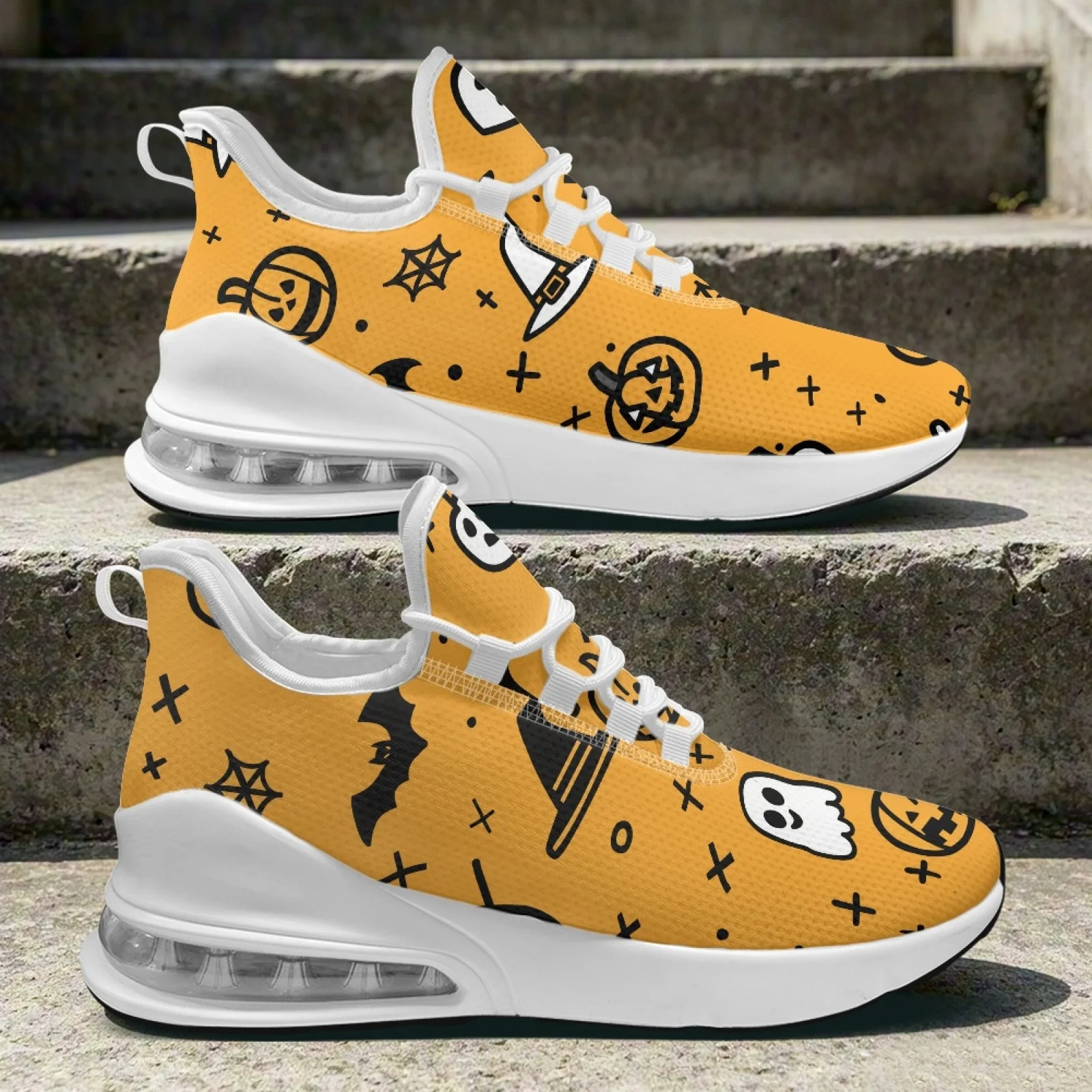 XIXIRIMIDO Halloween Air Cushion Schuhe für Damen Winterschuhe Damen High-Platform Sneakers Zapatillas de mujer Damen Sneakers