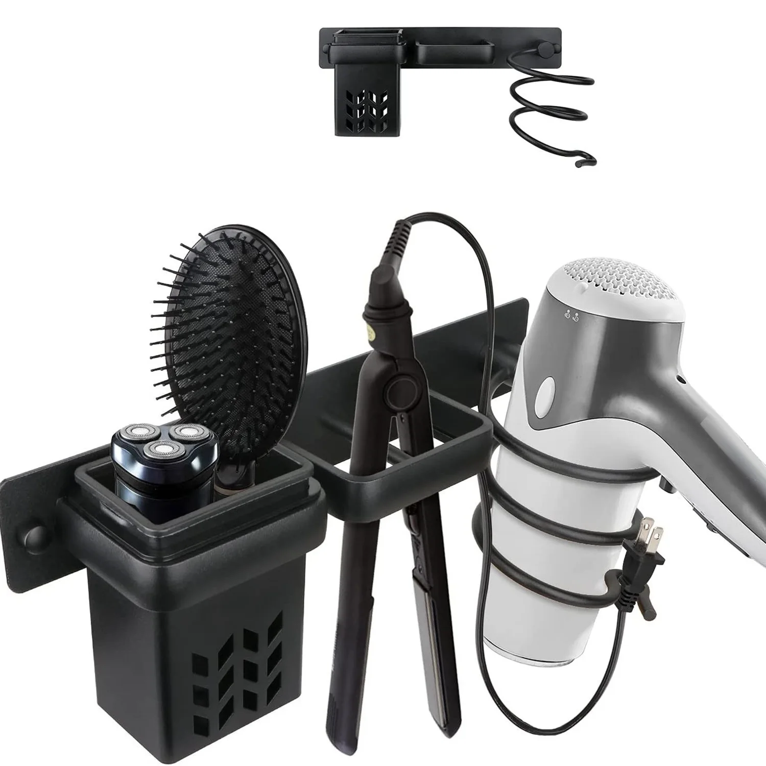 Hair Dryer Organizer Rack Bathroom Hairdryer and Straightener Holder Wall Mounted Shelves Accessories Blower Shelves