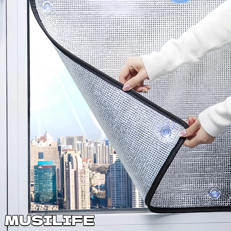 Sun Shade Film Reflective Window Thermal Insulation Foil Anti-UV Easy Install for Heat Blocking for Sunroom Attic Home Decor