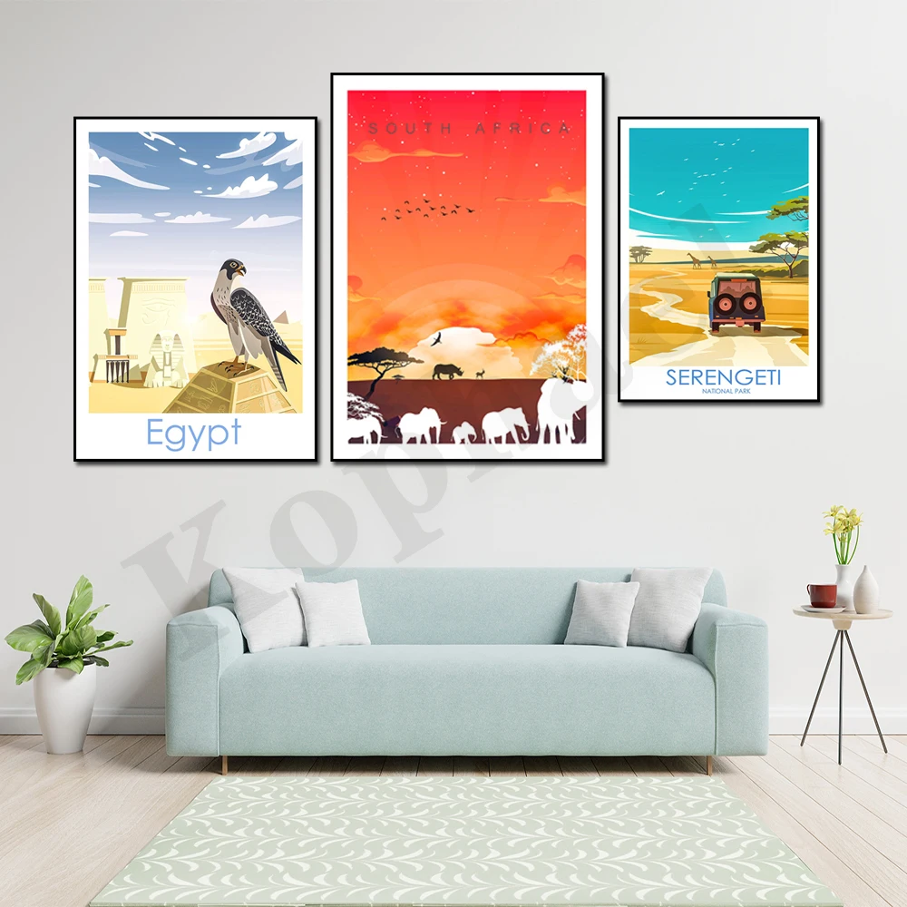 جنوب أفريقيا سيرنجيتي السنغال الجزائر أوغندا المغرب مدغشقر مالي مصر. مشهد السفر في المدينة. المنزل الرسم على لوحات القماش الجدارية