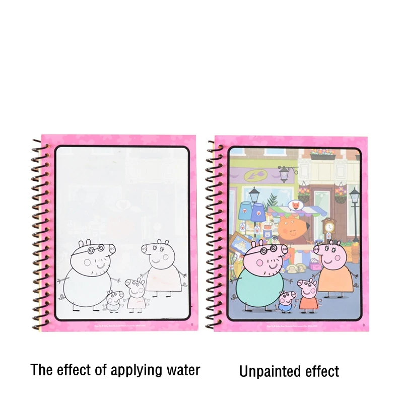 Peppa Pig Coloring Magic Painting Repeated Graffiti Painting Book Movable Doll Toys Kindergarten Children\'s Album Children\'s Toy