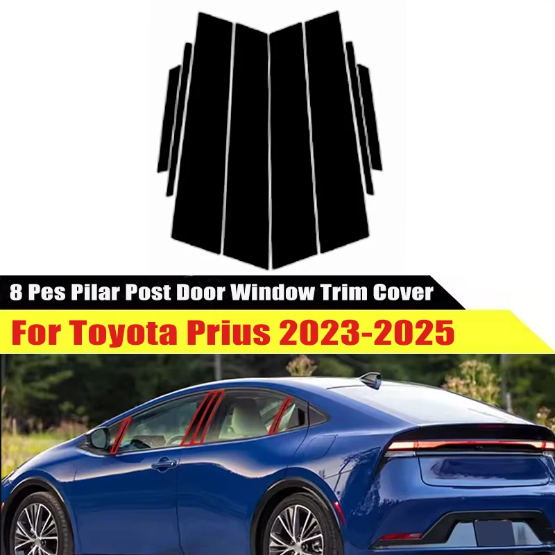 

For Toyota Prius 2023 2024 2025 Window Trim Covers Center Film Column B C Pillar Posts Sticker Car Accessories