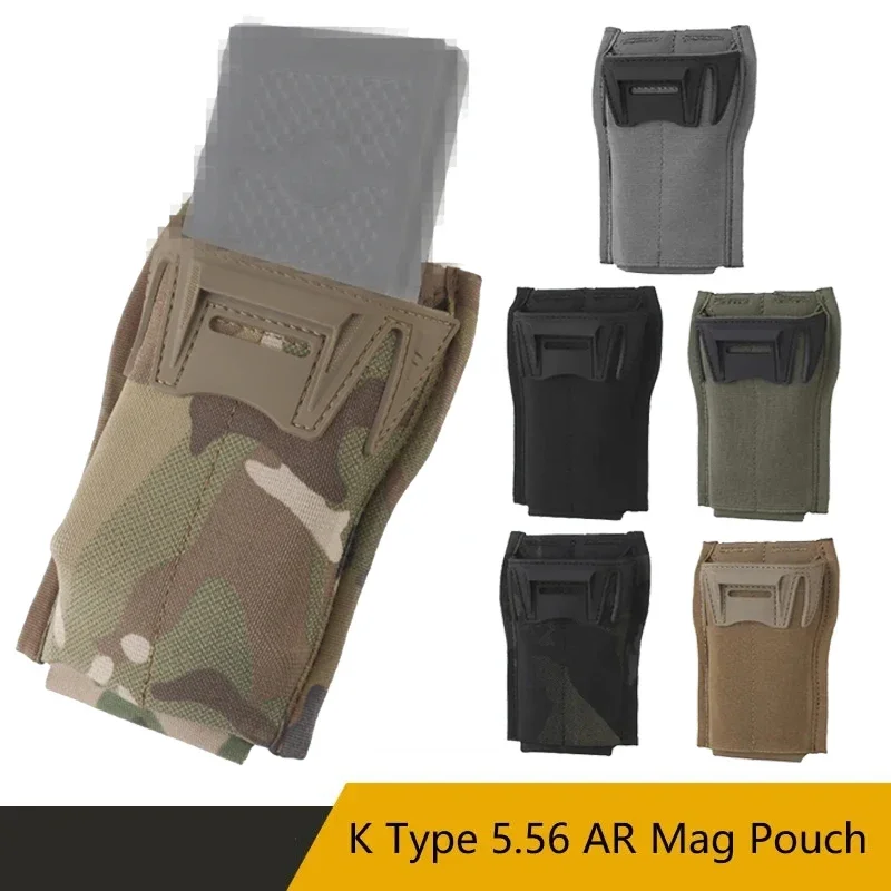 Tactical K Type 5.56 AR Magazine Pouch, Airsoft Hunting MAG Pouch Enlarge Opening Multi Stage Height Adjustment