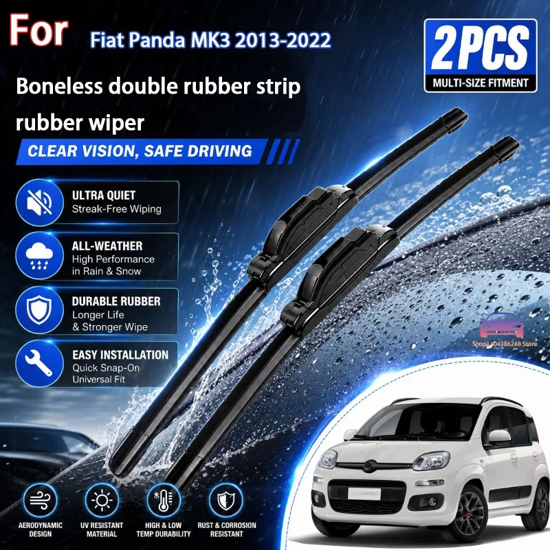 

Front Wiper Blades For Fiat Panda MK3 2013-2022 Windshield Windscreen Clean Window Car Rain Brushes 24''15'' Modification Parts