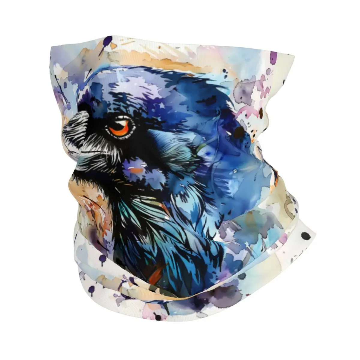 Raven Watercolor Thin Bandana Neck Gaiter Wrap Scarf Headband Neck Cover