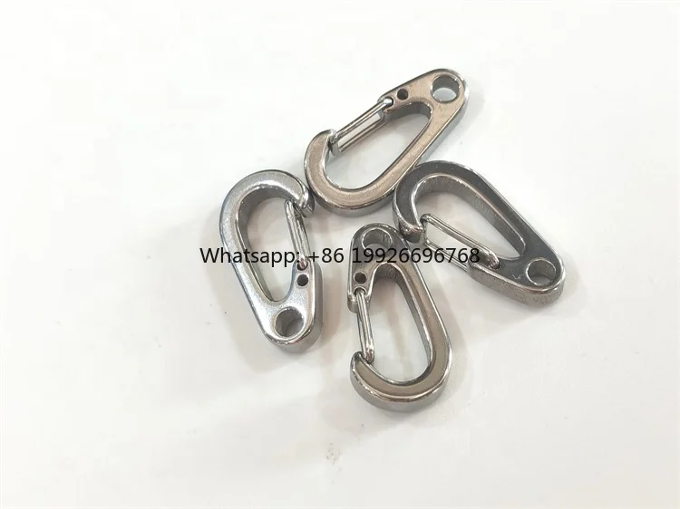 

45mm Customizable logo 304 Stainless Steel Keychain Droplet Shape Carabiner Hook for Pet Dog Cat Manufacturer