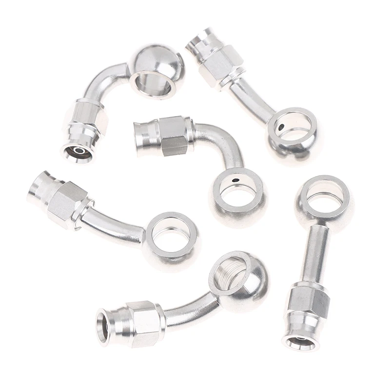 AN3 Motorcycle Motor Bike Hydraulic Brake Oil Hose Line Banjo Fitting M10x1 Stainless Steel Connector 0° 28° 45° 90° 10.2mm