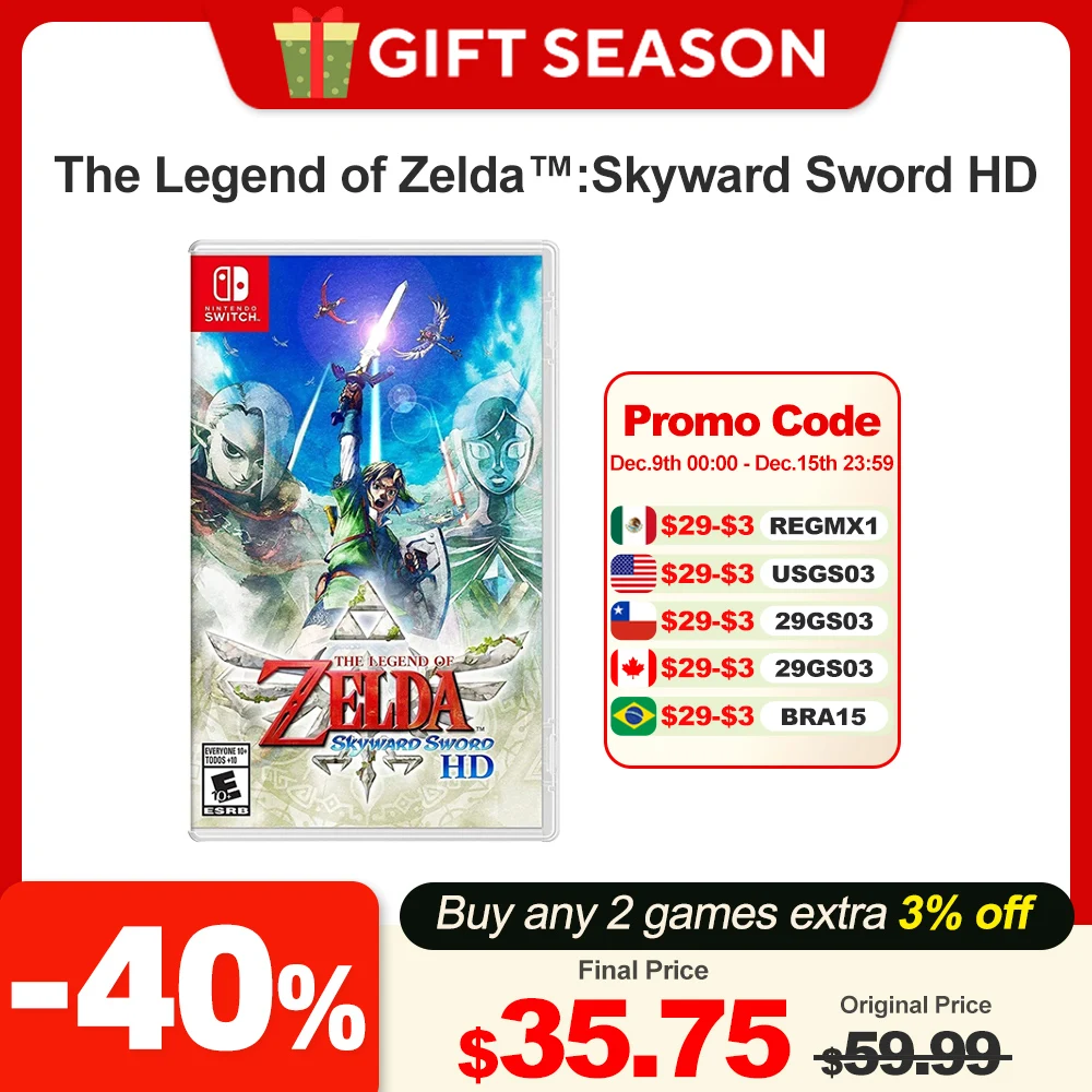 The Legend of Zelda Skyward Sword HD Nintendo Switch Game Deals 100% Official Original Physical Game Card for Switch OLED Lite