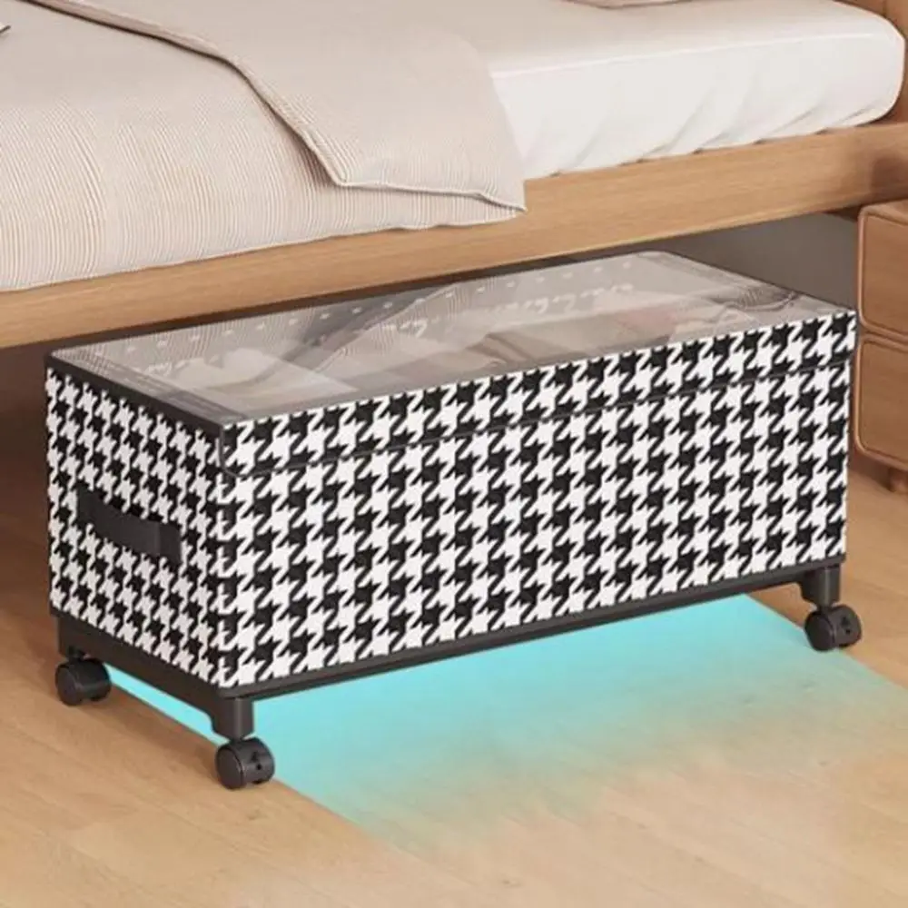 non-woven-fabric-clothes-storage-box-with-wheels-space-saving-dust-proof-under-bed-storage-box-transparent-lid-insect-proof
