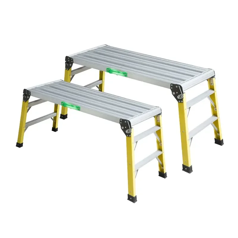 Fold Aluminium Work Horse Scaffold Bench Collapsible Wide Platform Work Stool for Home Renovation Car Shop