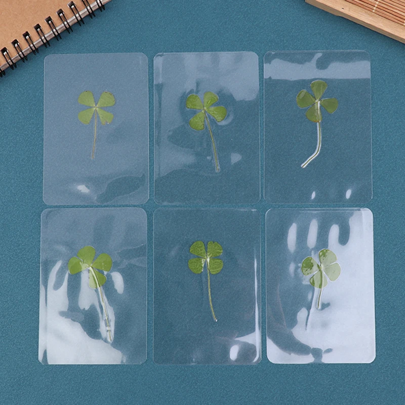 Luck Clover Postcards Transparent Wishing Cards Ideal For Bookmarks Decorations Gift For DIY Jewelry Making Art Craft